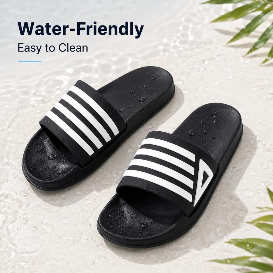 Pantoffels met dikke zool sportief antislip voor strand en douche