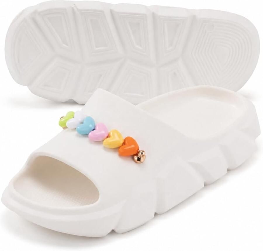 Pantoffels met hartjes comfortabel antislip voor zomer en bad