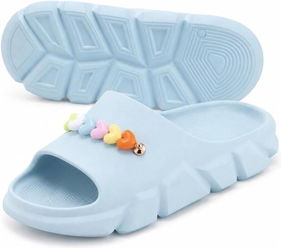 Pantoffels met hartjes comfortabel antislip voor zomer en bad