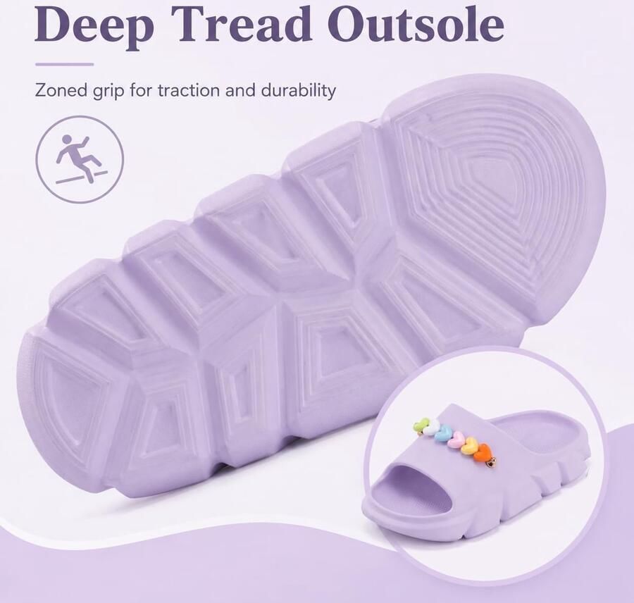 Pantoffels met hartjes comfortabel antislip voor zomer en bad