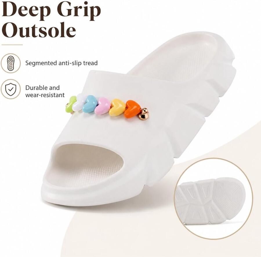 Pantoffels met hartjes comfortabel en antislip