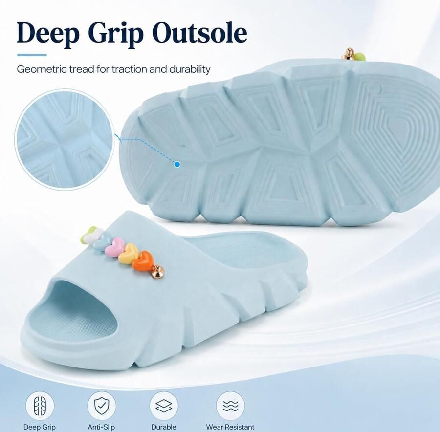 Pantoffels met hartjes comfortabel en antislip
