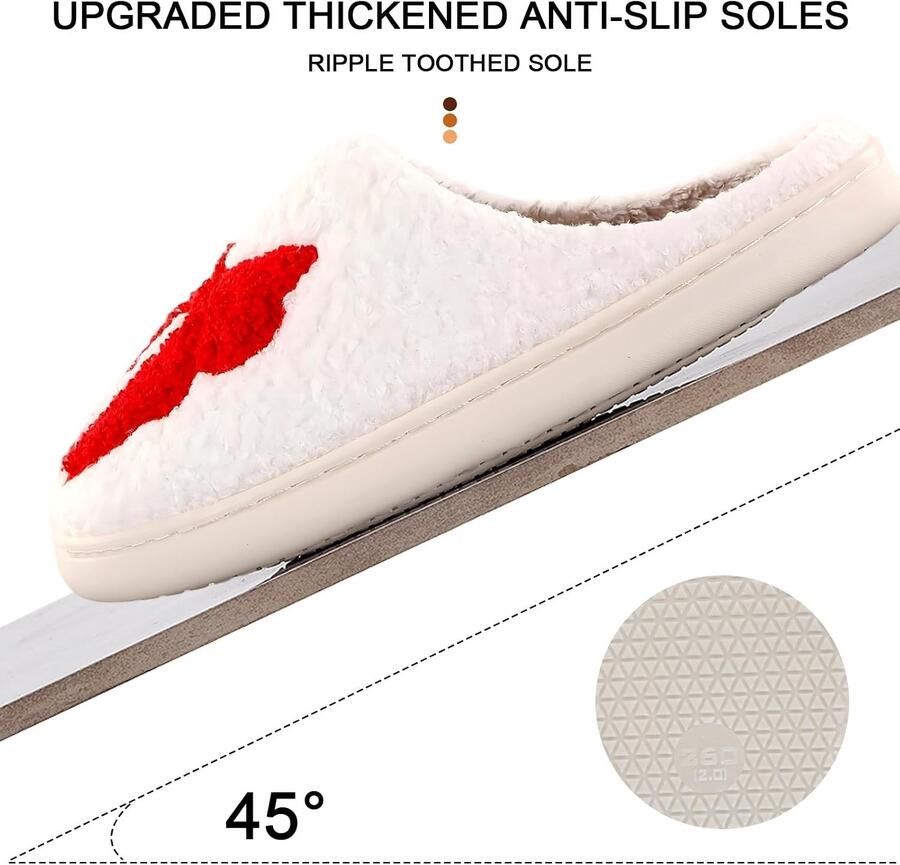 Pantoffels Rood 36 37 EU Warme Fleece Pantoffels voor en