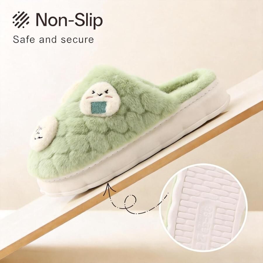 Pantoffels voor Dames Groen 36 37 EU Zachte Antislip Slippers voor Binnen en Buiten