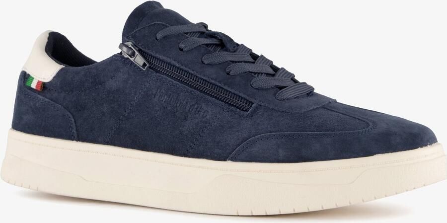 Pantofola d'Oro suède heren sneakers donkerblauw Echt leer Uitneembare zool