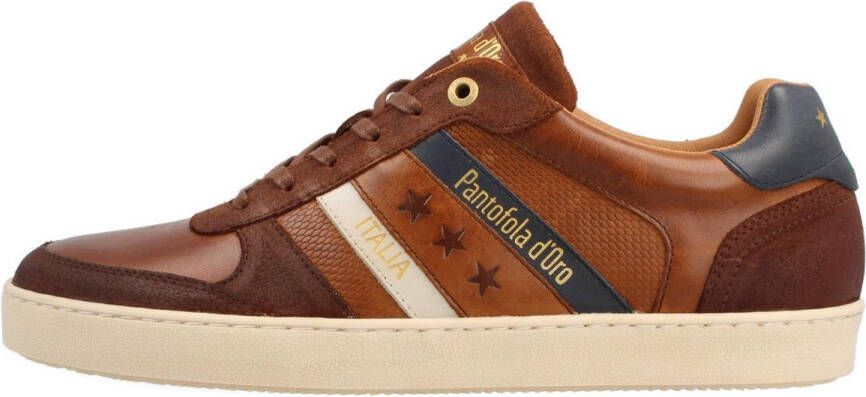 Pantofola d'Oro Soverato Sneakers Heren Leren Veterschoenen Cognac