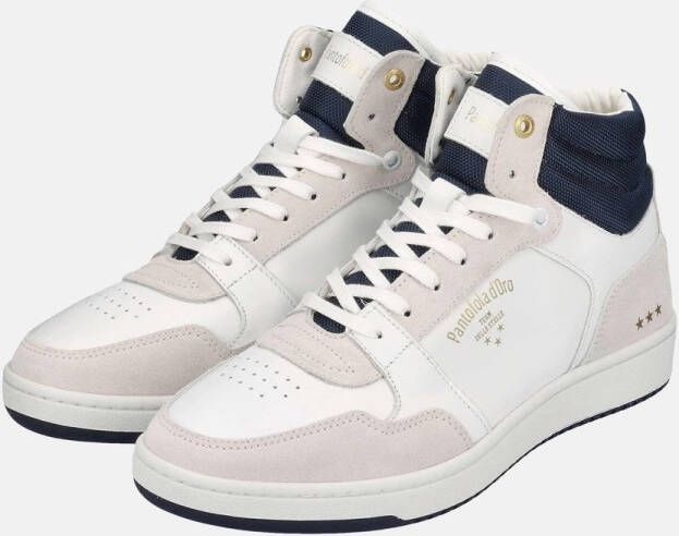 Pantofola D'Oro Velours Leren Sneakers met Klassieke Stijl White Heren