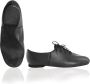 Papillon Jazzschoenen Zwart Leer Platte Dansschoenen Salsa Volledige Zool - Thumbnail 3