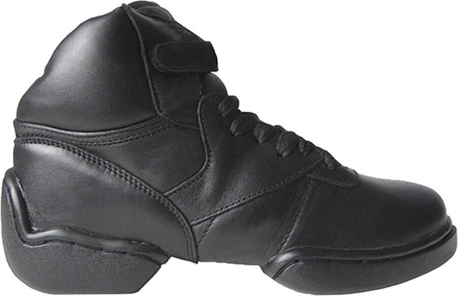 Papillon Zwarte Danssneakers Dames PA1500 Hoge Sportschoen Splitzool Leer