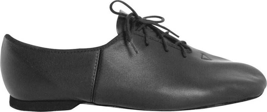 Papillon Zwarte jazzschoenen van leer PA1214 Suède splitzool Vetermodel –