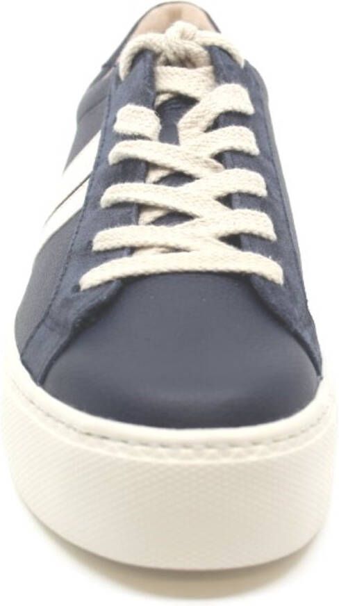 Paul Green Dames leren sneaker met textielvoering