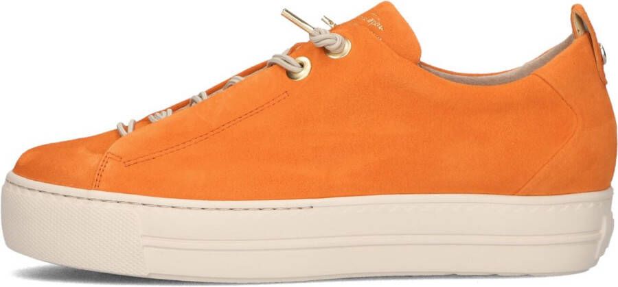 Paul Green Oranje Slip-On Sneaker met Plateauzool Orange Dames
