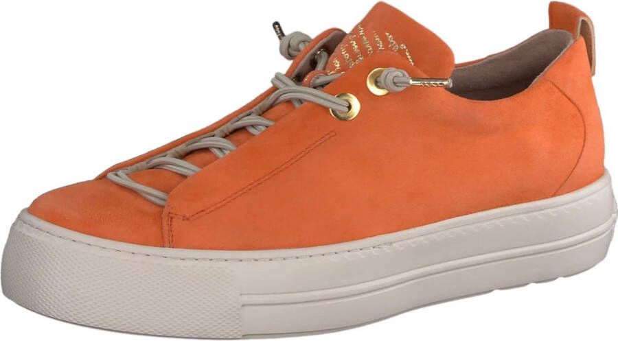 PAUL GREEN Lage Sneakers Dames 5017 Maat: 42 5 Materiaal: Nubuck Kleur: Oranje