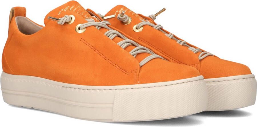 PAUL GREEN Lage Sneakers Dames 5017 Maat: 42 5 Materiaal: Nubuck Kleur: Oranje