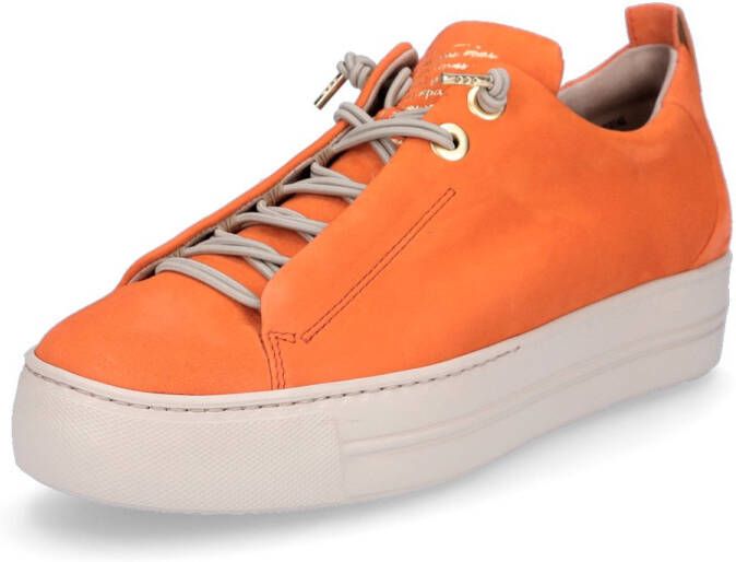 PAUL GREEN Lage Sneakers Dames 5017 Maat: 42 5 Materiaal: Nubuck Kleur: Oranje