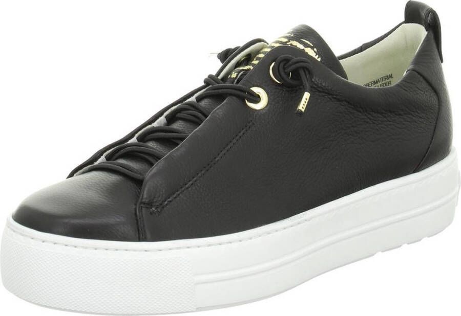 Paul Green Sportieve veterschoen 'Klassischer Schnürschuh Damen 5017 027 Glattleder in schwarz' zwart