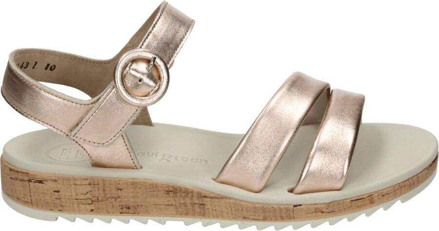 Paul Green 6112~~~~~~~~~~~~~~~~~~~~~~~~~~ Platte sandalenDames Sandalen Metallics
