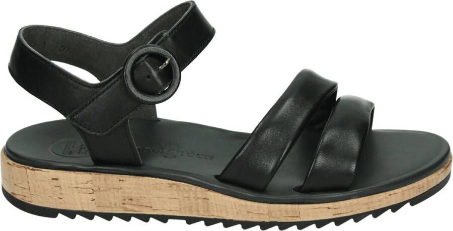 Paul Green 6112~~~~~~~~~~~~~~~~~~~~~~~~~~ Platte sandalenDames Sandalen Zwart