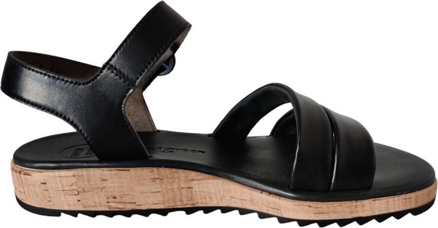 Paul Green 6112~~~~~~~~~~~~~~~~~~~~~~~~~~ Platte sandalenDames Sandalen Zwart