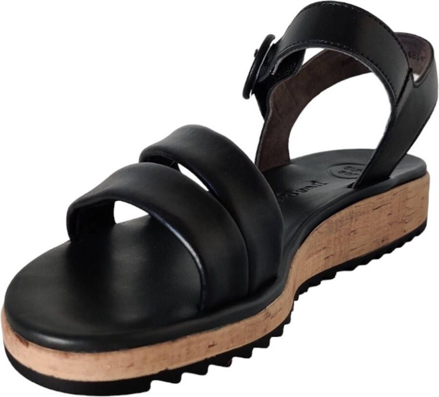 Paul Green 6112~~~~~~~~~~~~~~~~~~~~~~~~~~ Platte sandalenDames Sandalen Zwart