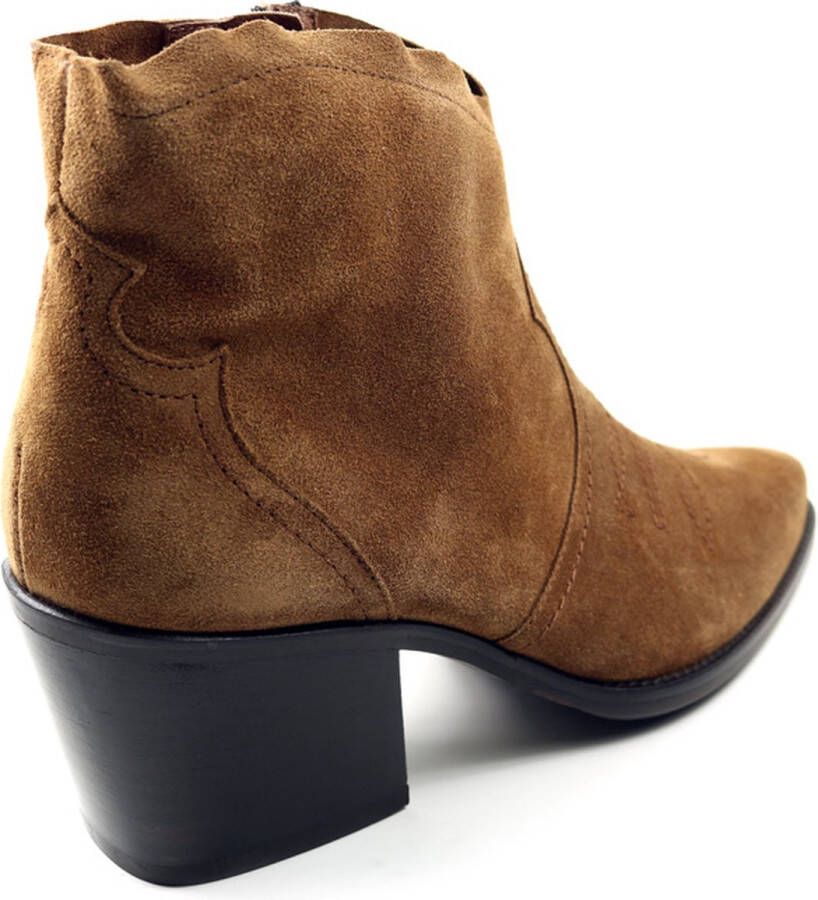 Paul Green 8110 Enkellaarsjes Enkelboots met rits Dames Cognac