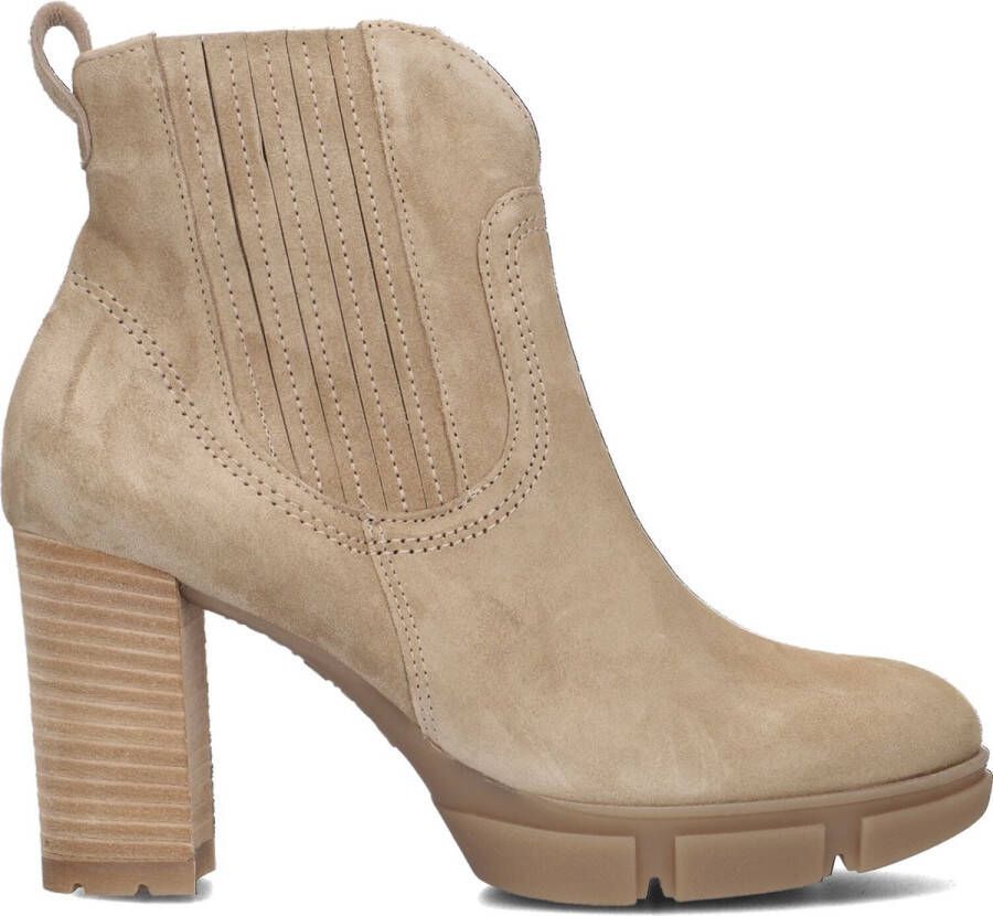 Paul Green 9033 Enkellaarsjes Enkelboots met rits Dames Beige