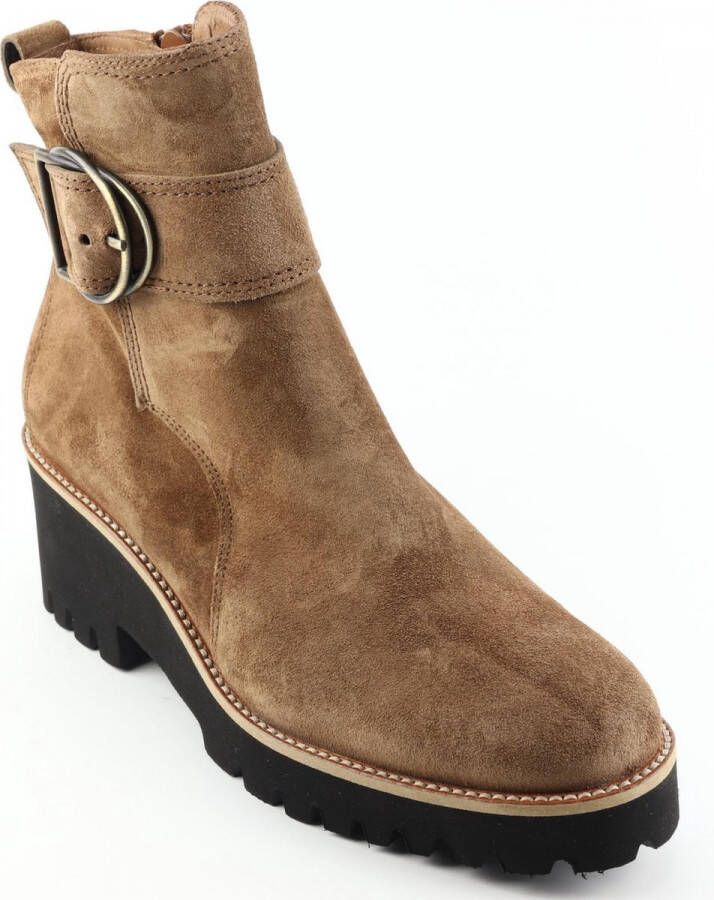 Paul Green Bruin Tinten 9763 Enkellaarsjes Enkelboots met rits Dames Cognac - Foto 2