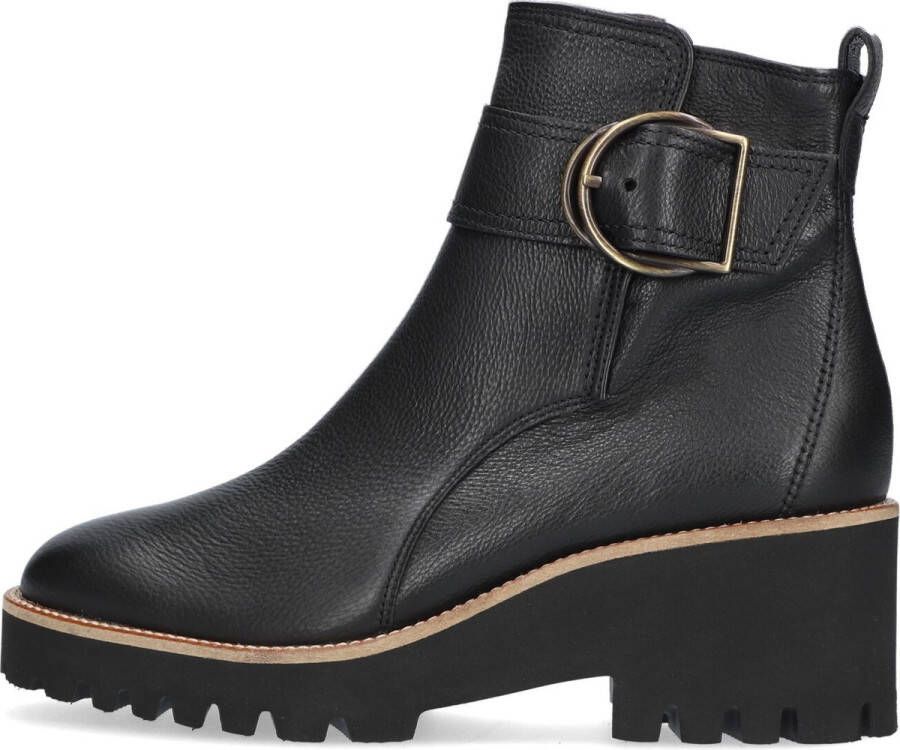 Paul Green 9763 Enkellaarsjes Enkelboots met rits Dames Zwart