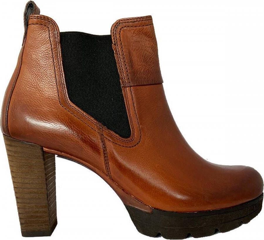 Paul Green 9683 Enkellaarsjes Enkelboots Dames Cognac