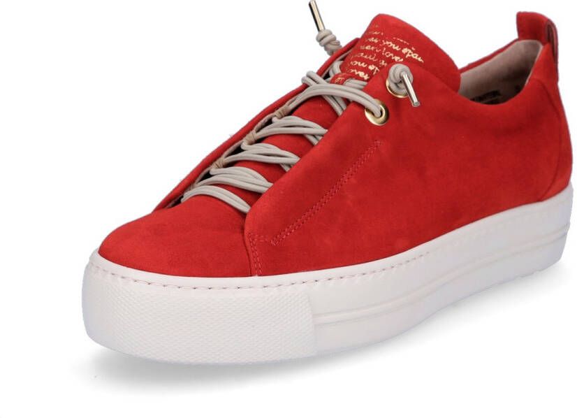 Paul Green dames leren sportschoenen rood