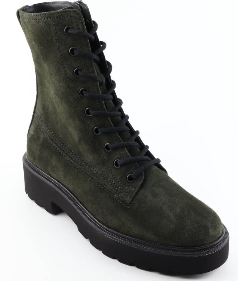 Paul Green Groene Veterboots Soft Suede