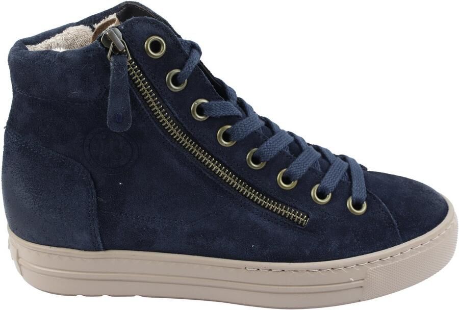 Paul Green 4024 Veterboots Vrouwen blauw nubuck suede