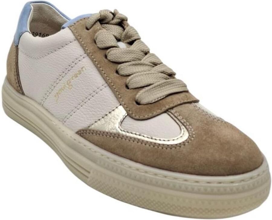 Paul Green Sneakers laag 'Schnürschuh Damen 5466-059 Rauleder in weiß' beige