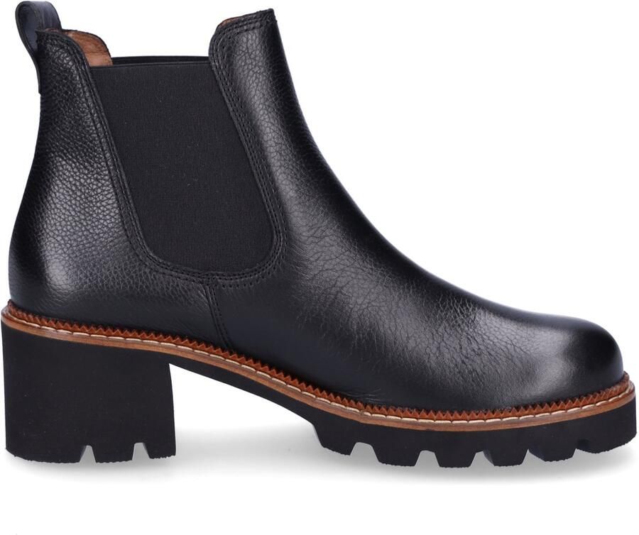 Paul Green Elegante Leren Enkellaarzen Black Dames