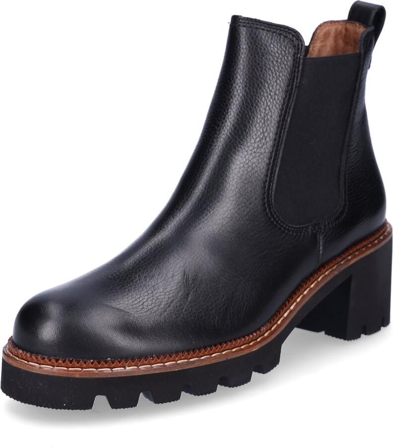 Paul Green Elegante Leren Enkellaarzen Black Dames
