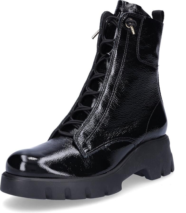 Paul Green dames enkellaarsjes zwart lakleer