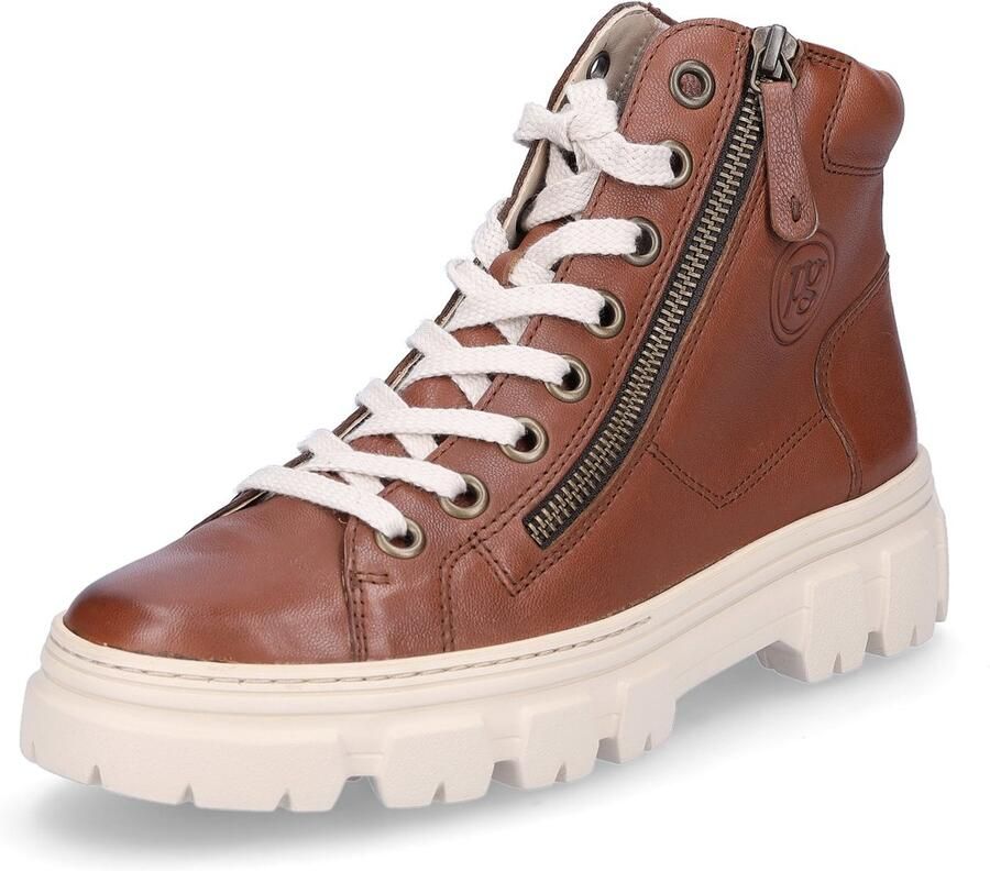 Paul Green dames hoge sneaker cognac