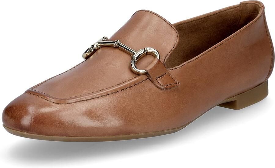 Paul Green dames leren slip-on schoenen cognac bruin