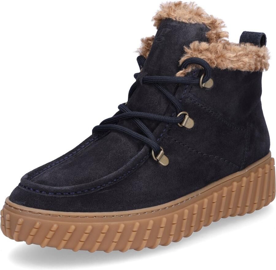Paul Green dameslaars met veters blauw
