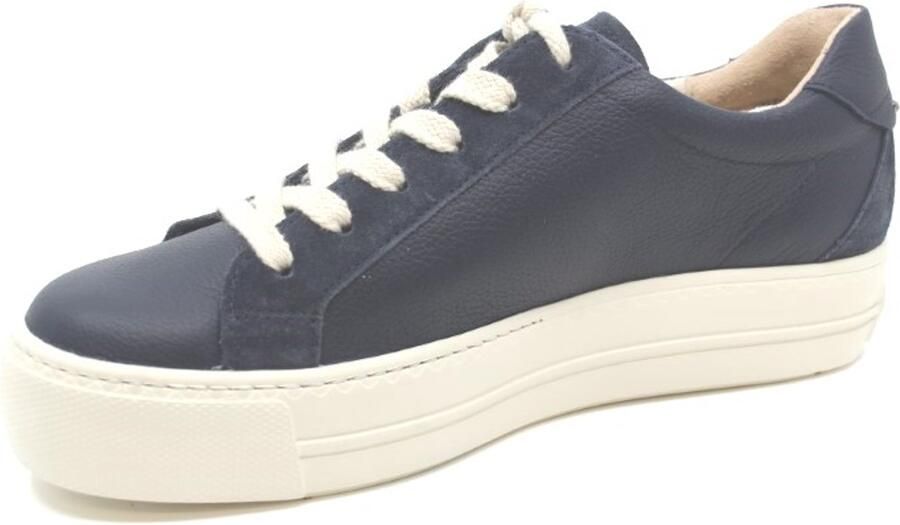 Paul Green Dames leren sneaker met textielvoering