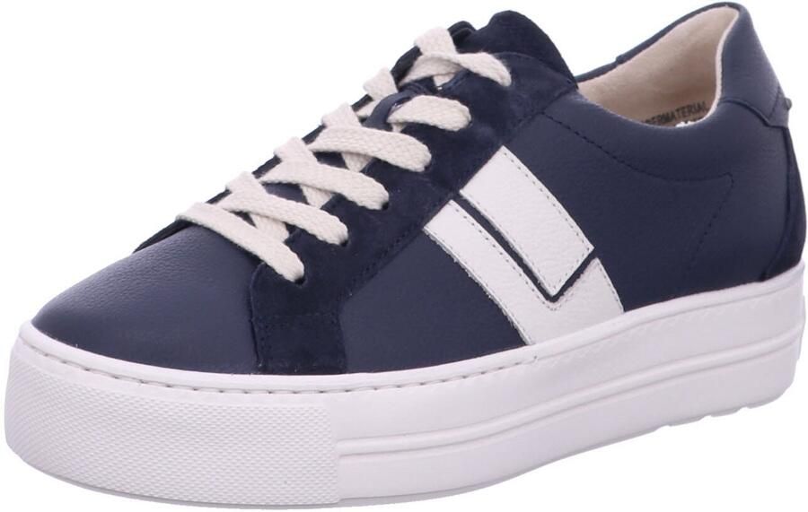 Paul Green Dames leren sneaker met textielvoering
