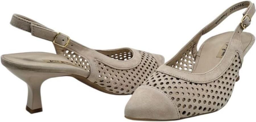 Paul Green pump beige suède elegante slingback met hak