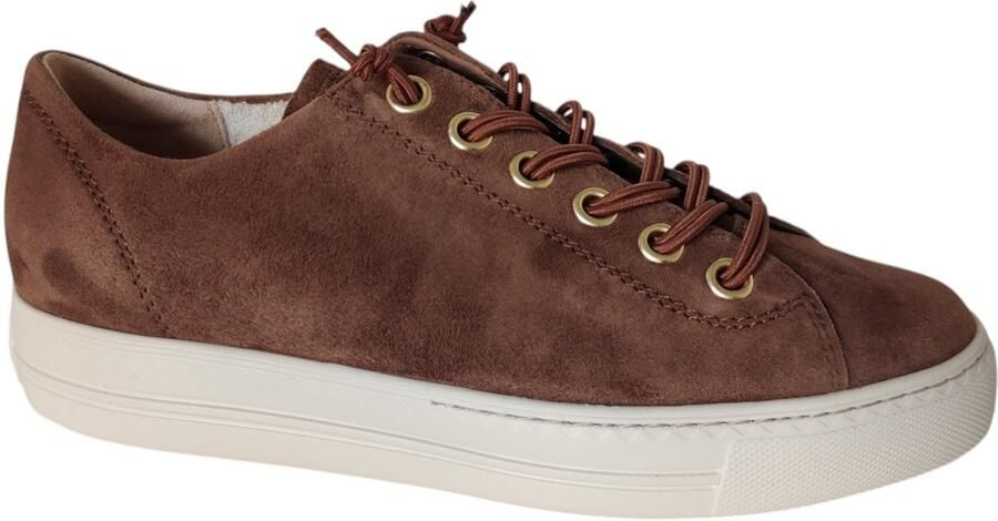 PAUL GREEN Lage Sneakers Dames 4081 Maat: 41 Materiaal: Suède Kleur: Bruin