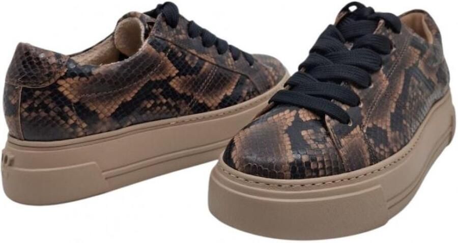 Paul Green Sneakers laag bruin lichtbruin zwart
