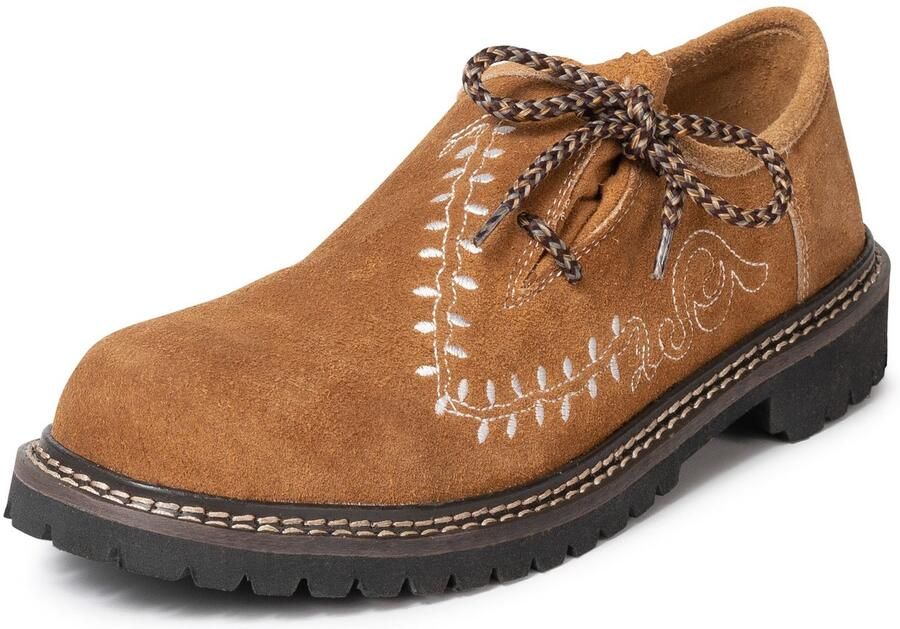 PAULGOS Haferl-schoenen van echt leer met traditioneel borduursel 4 kleuren ??47