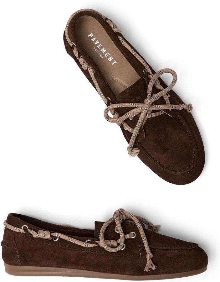 PAVEMENT MOCASSIN 25590 Marin Bold lace Brown suede
