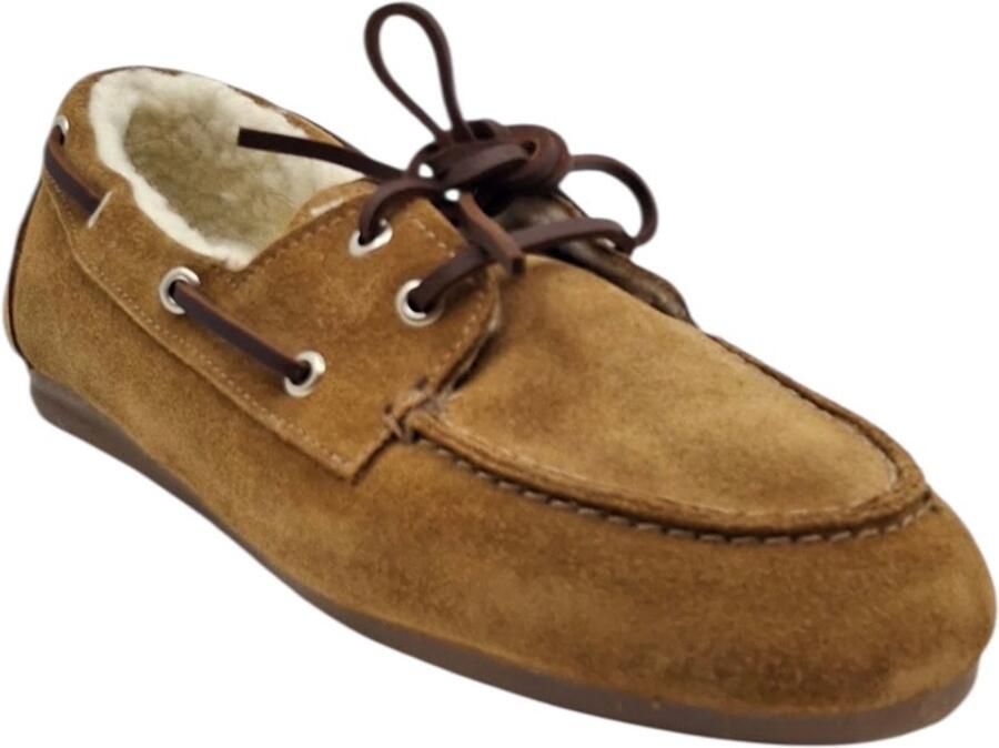 PAVEMENT Pavilde 24411 tan suede bootschoen met wol