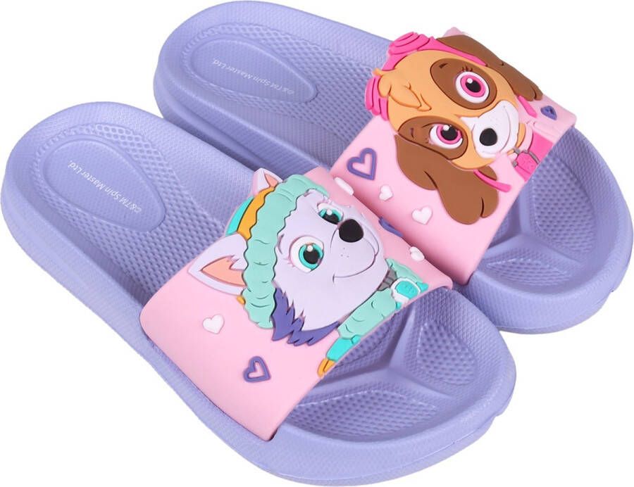 PAW Patrol Paars en roze kinderslippers Skye en Everest