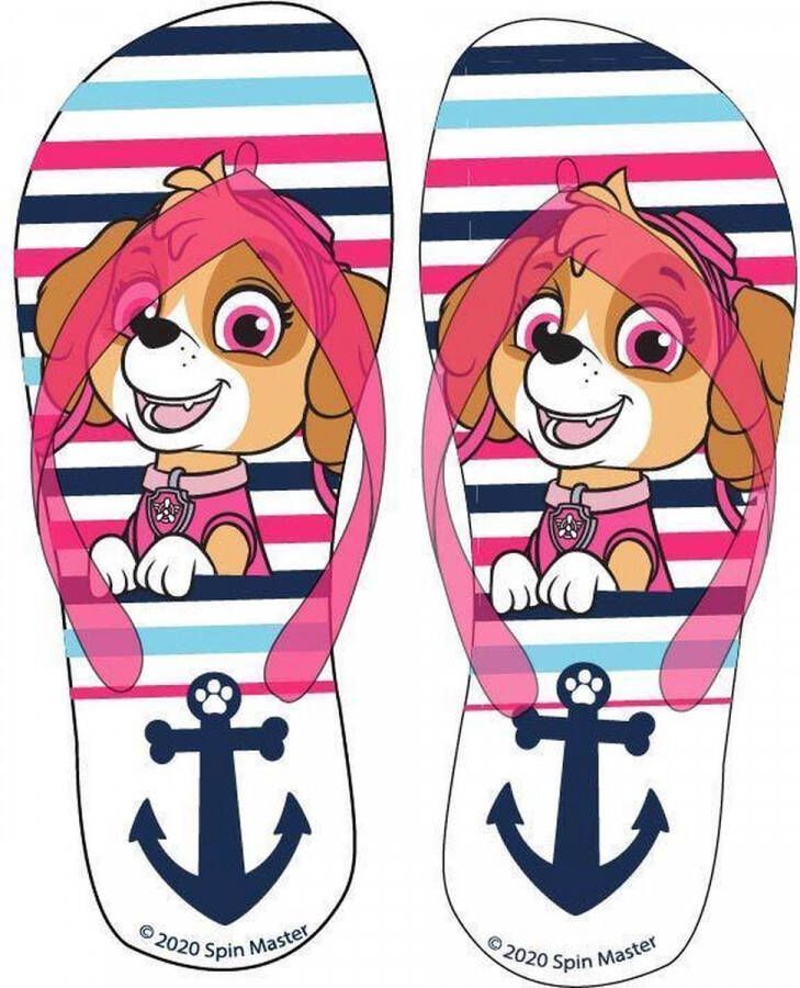 PAW Patrol Roze gestreepte teenslippers van Skye