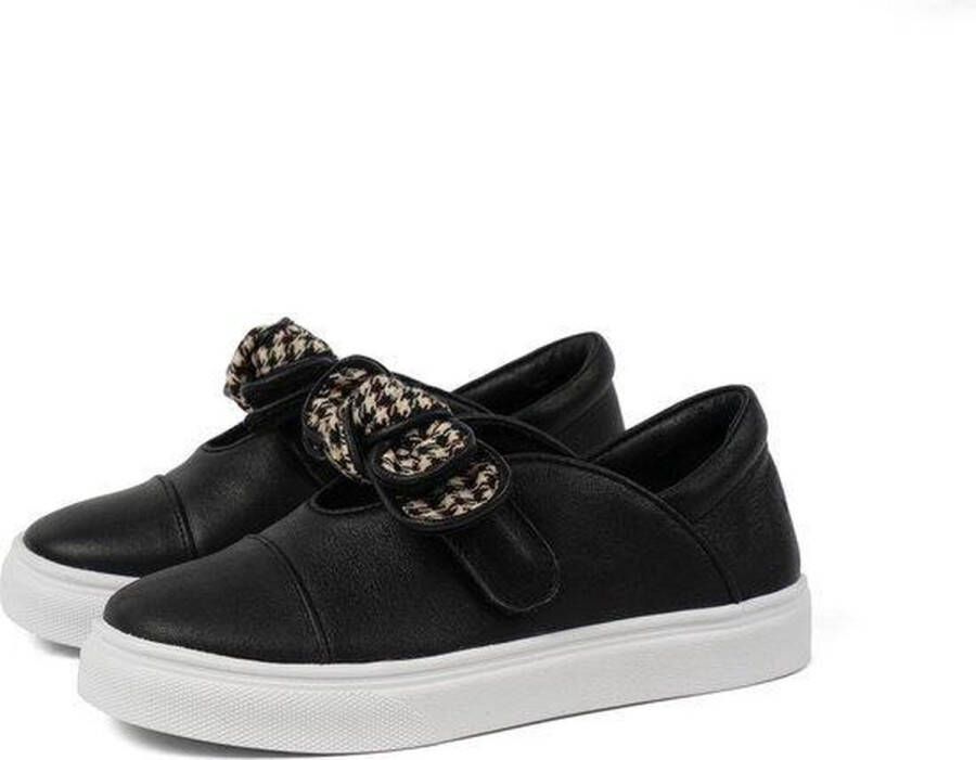 Paxico Shoes | Midnight Checkers | Meisje Leer Espadrilles Zwart